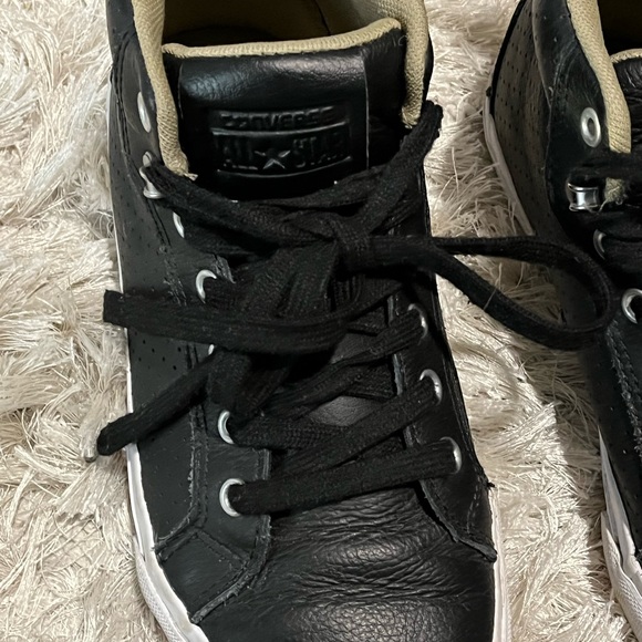 Converse ALL STAR Fulton Black Leather Mid Unisex 6Y Women 7.5 / 151051C -no box - Picture 5 of 9